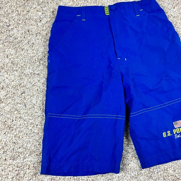 U.S. Polo ASSN Boys Swim Trunks Shorts Size 7 Blue Logo Mesh Pockets - Picture 5 of 11